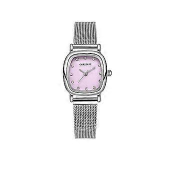 2025 Frauen Uhr Quadrat Strass Zifferblatt Mesh Band Quarz Bewegung Minimalistische Damen Mädchen Kleid Armbanduhr Mode Schmuck Geburtstagsgeschenk