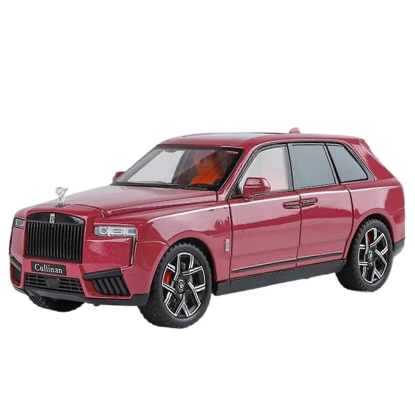 Die-Cast Car 1:24 Scale Rolls-Royce Cullinan Alloy Luxury Model Die-Cast Metal Vehicle Red With Box