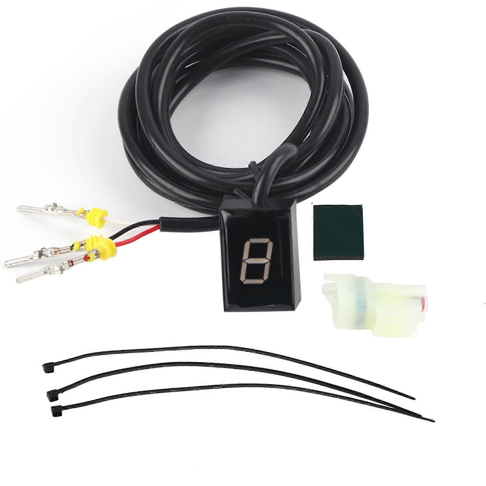 Motorcycle Digital Gear Indicator 6 Speed Display Compatible with ECU Plug Mount Shift Lever