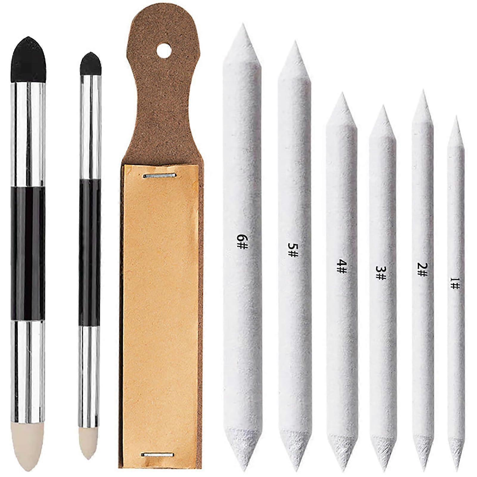 Art Blenders Set, 9 PCS Double Ended Blending Stumps and Tortillions for Artist