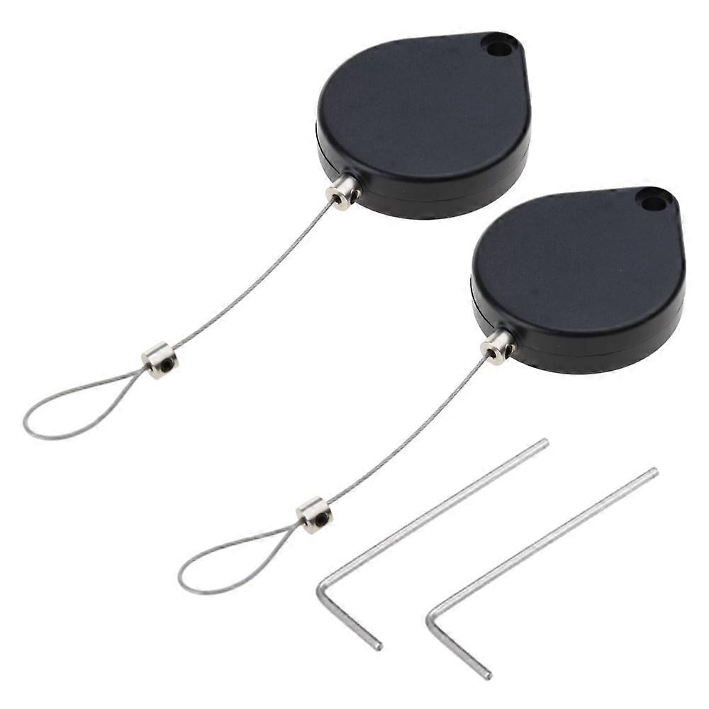 2Pcs 1.5m Multifunctional Automatic Door Closer Retractable Cord Pull Box Anti-Theft Telescopic Line Pull Box
