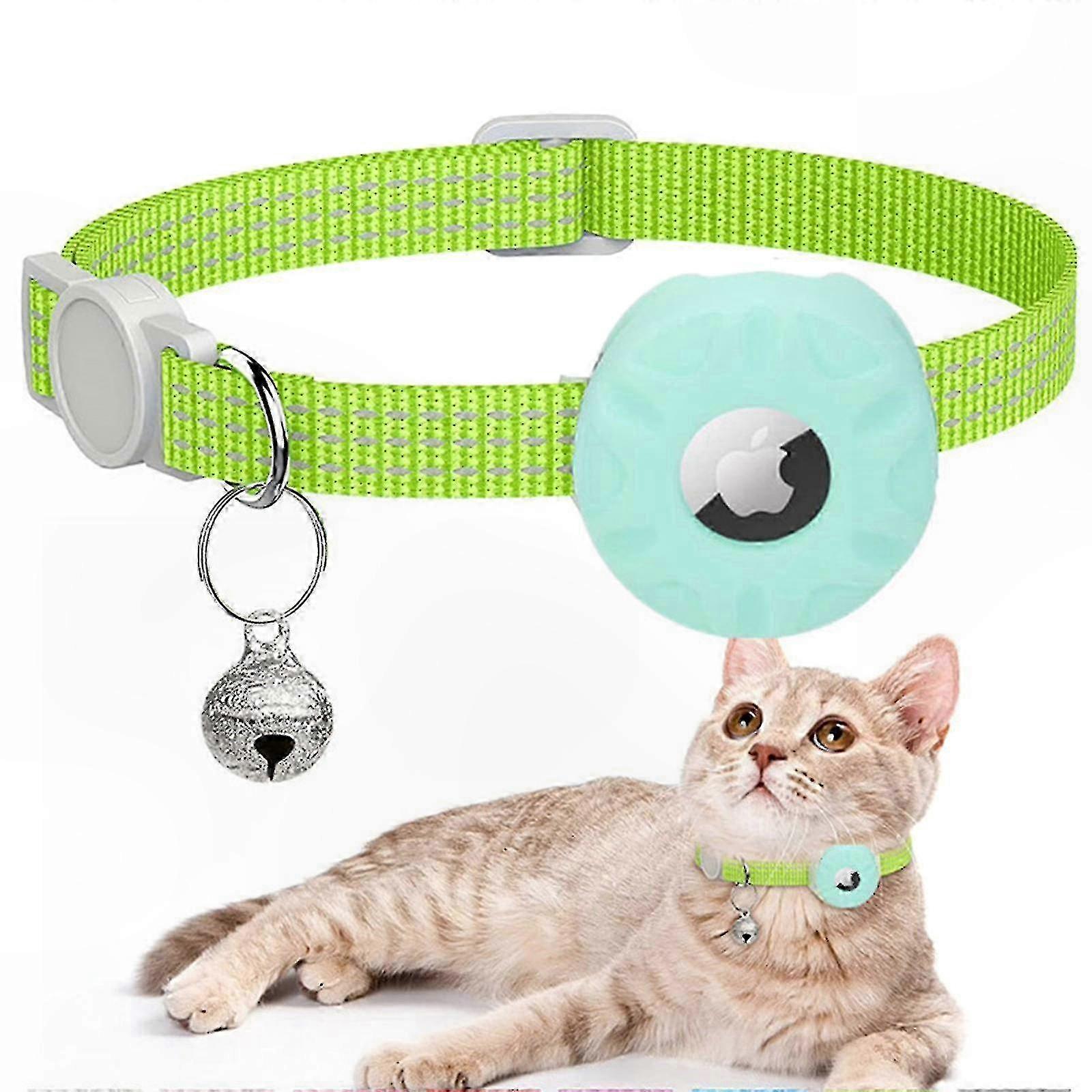 2 Pack GPS Tracker Collar for Cats with Bells, Adjustable Pet Locator Collar for Quick Tracking