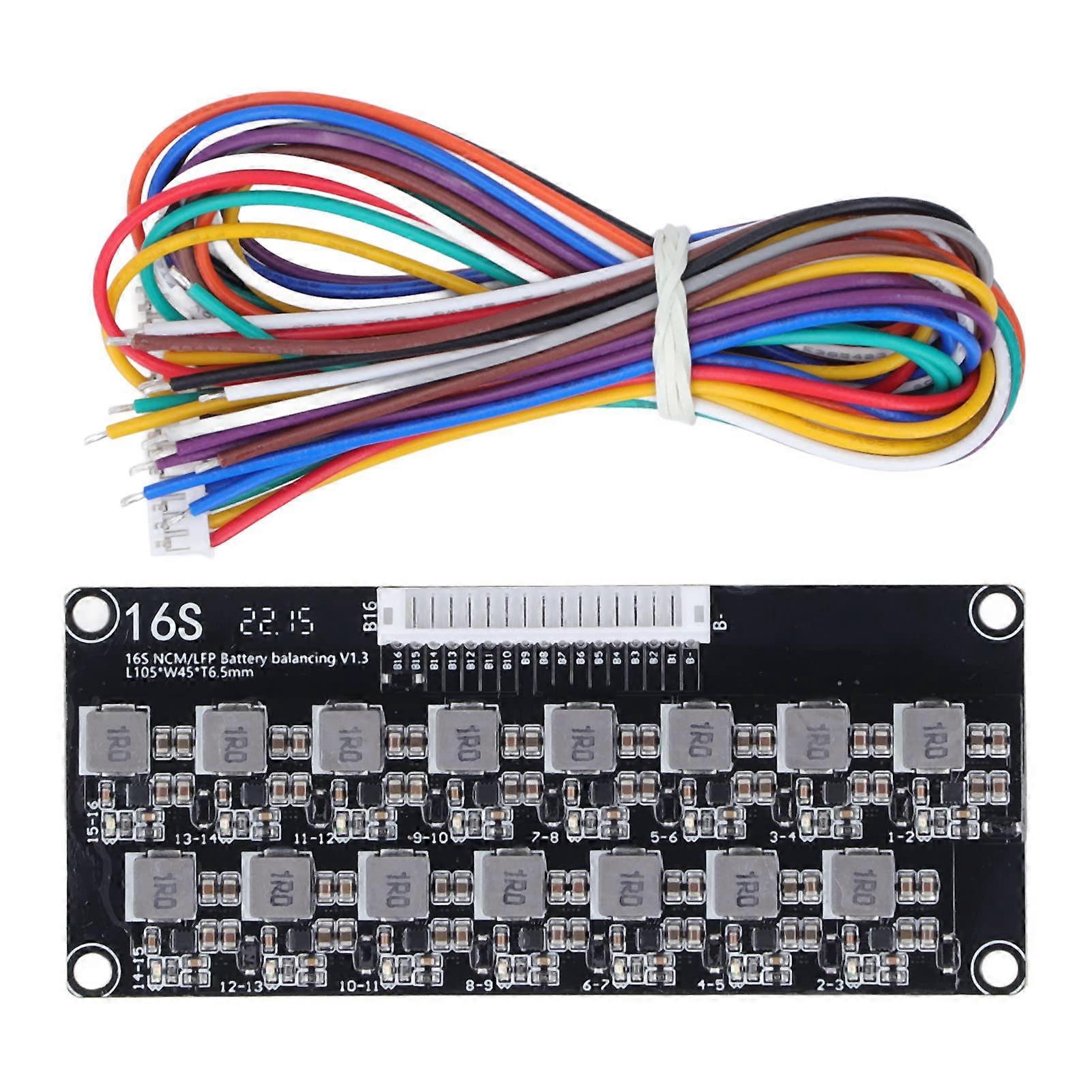 Battery Equalizer PCB, 1.2A Max Balancing Current, Industrial High-Precision Balancing Board for 16S Cells