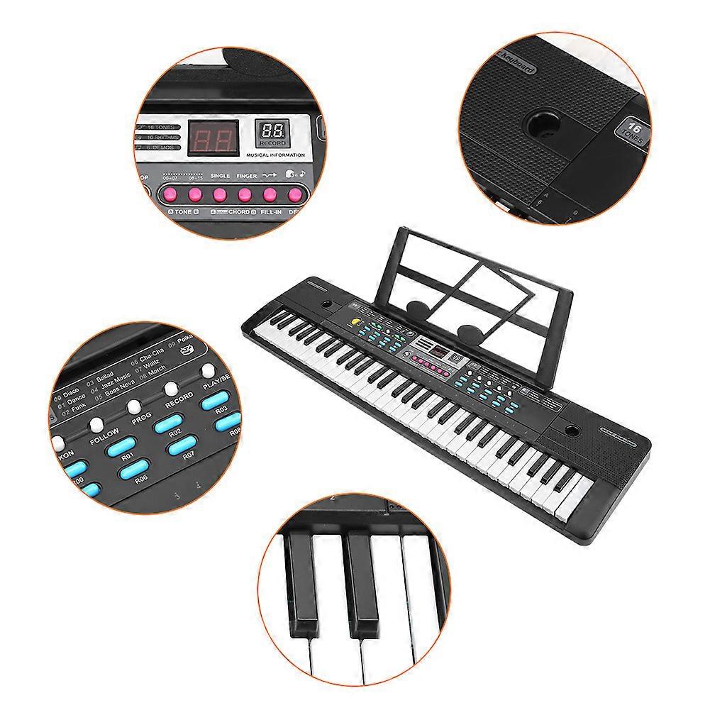 Electronic Keyboard MQ-6111 61 Keys Black 76x20x5.7cm USB Powered