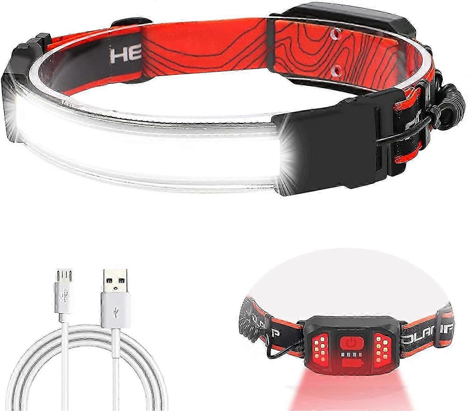 Head Torch Usb Rechargeable, 3 Modes Super Bright 1500 Lumens 260 Wide Beam