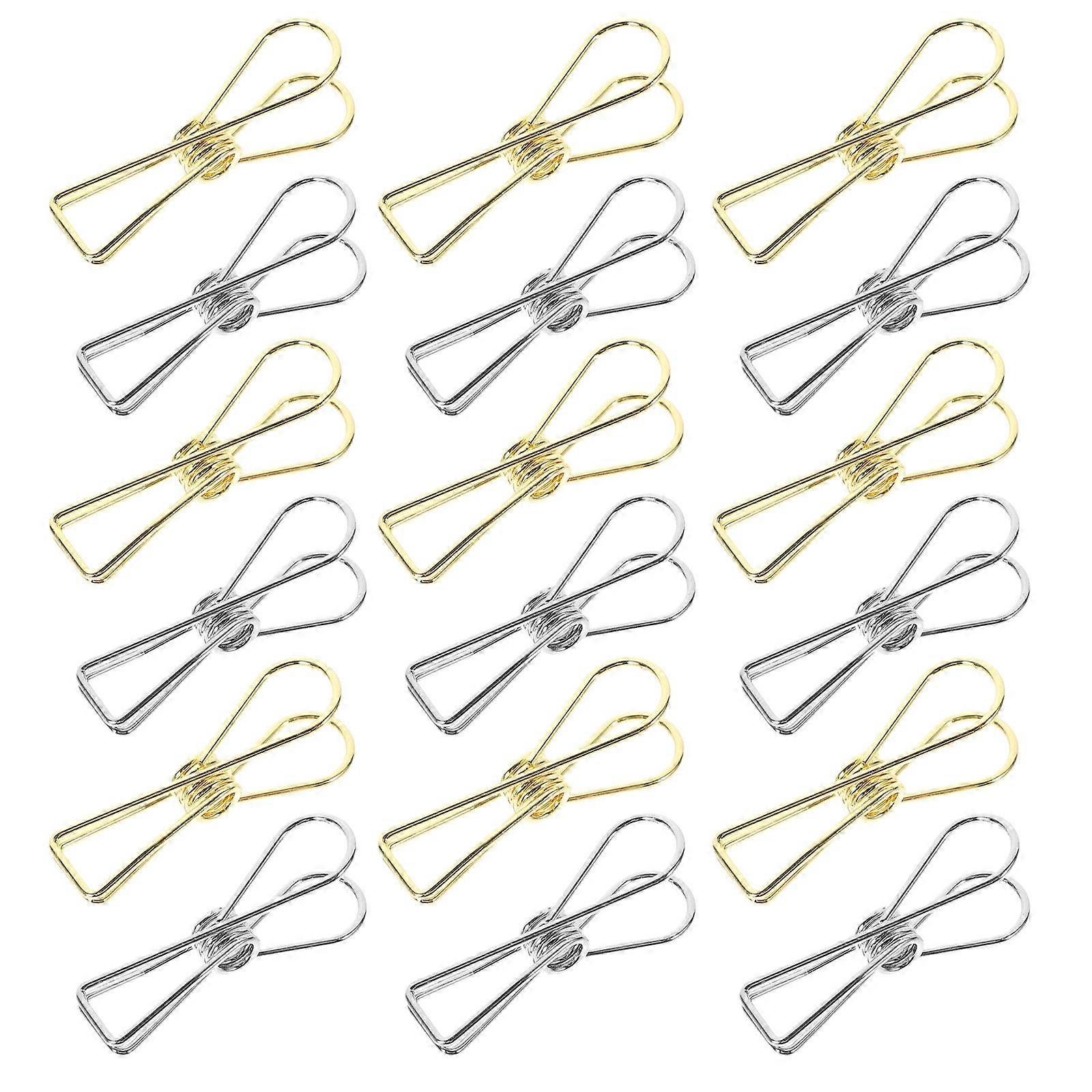 Binder Clips 20Pcs File Binder Clips Office Scrapbooks Calendars Assorted Color Metal for Holding Papers