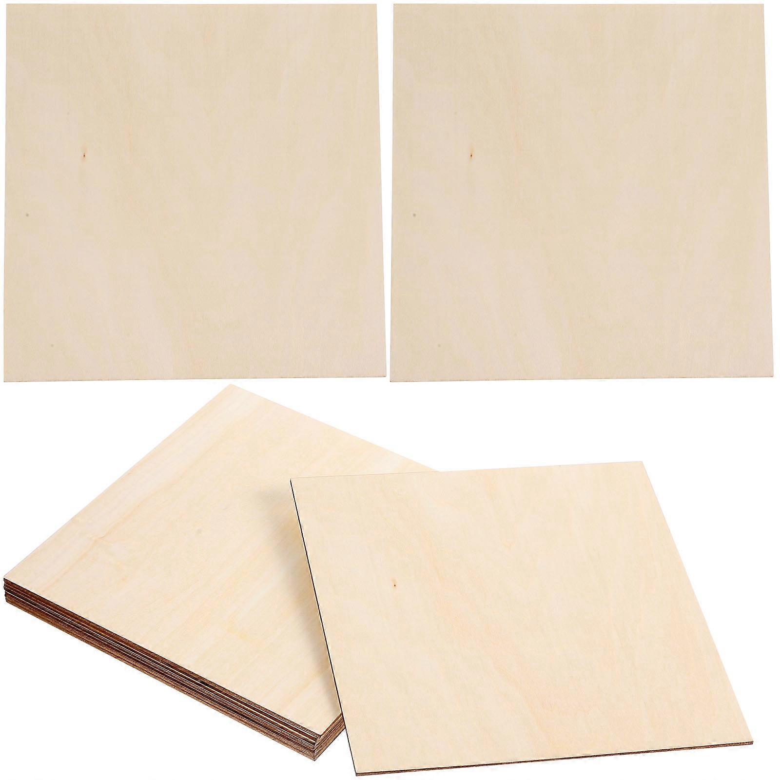 Blank Wood Sheets for DIY Crafts with Smooth Sturdy Surface Khaki Color 8pcs