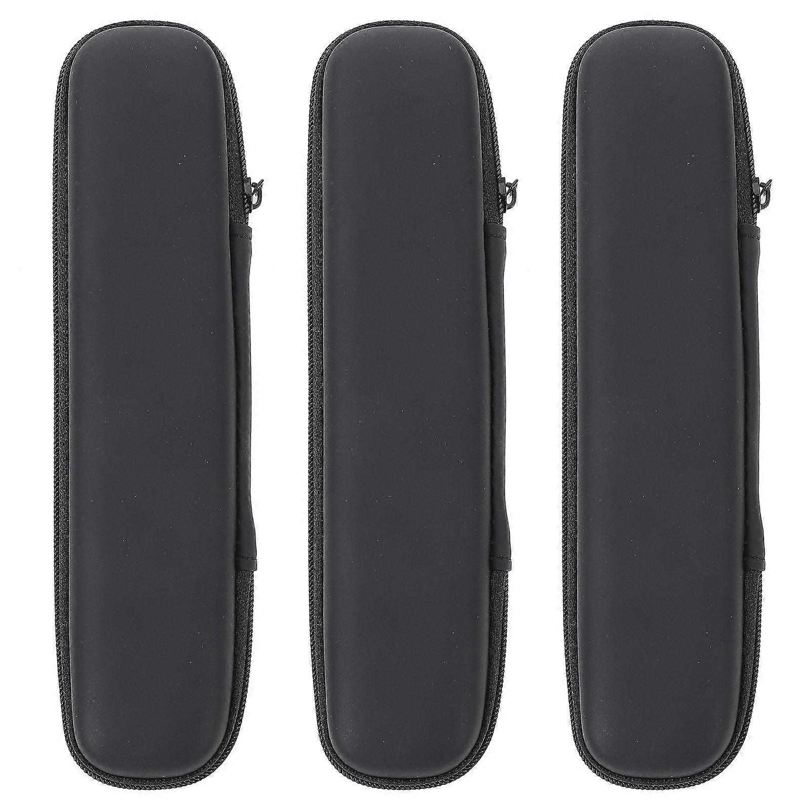 3pcs Protective Harmonica Storage Box Shockproof Carrying Bag Durable EVA Case with Mesh Pocket for Beginners and Adults Black