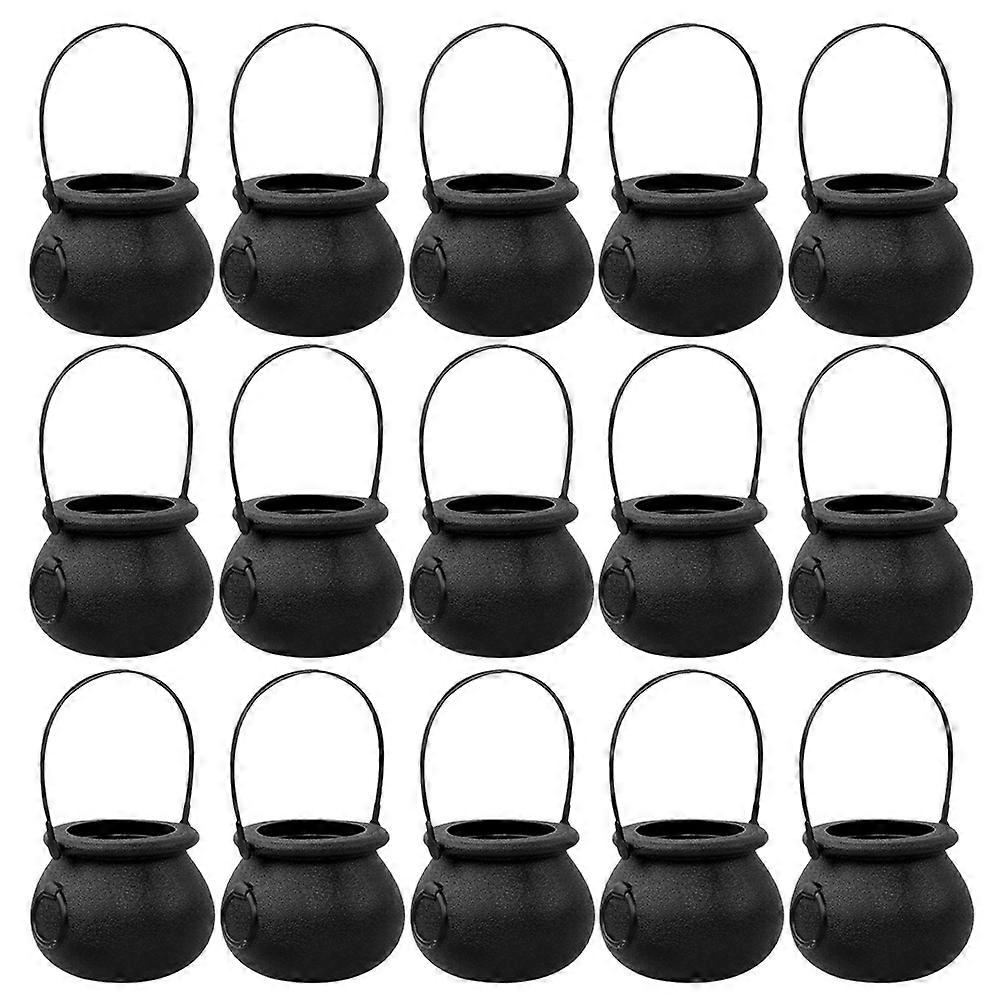 It sounds like you're describing a product listing for **20pcs Mini Black Cauldrons** – small candy buckets often used as Halloween party favors,