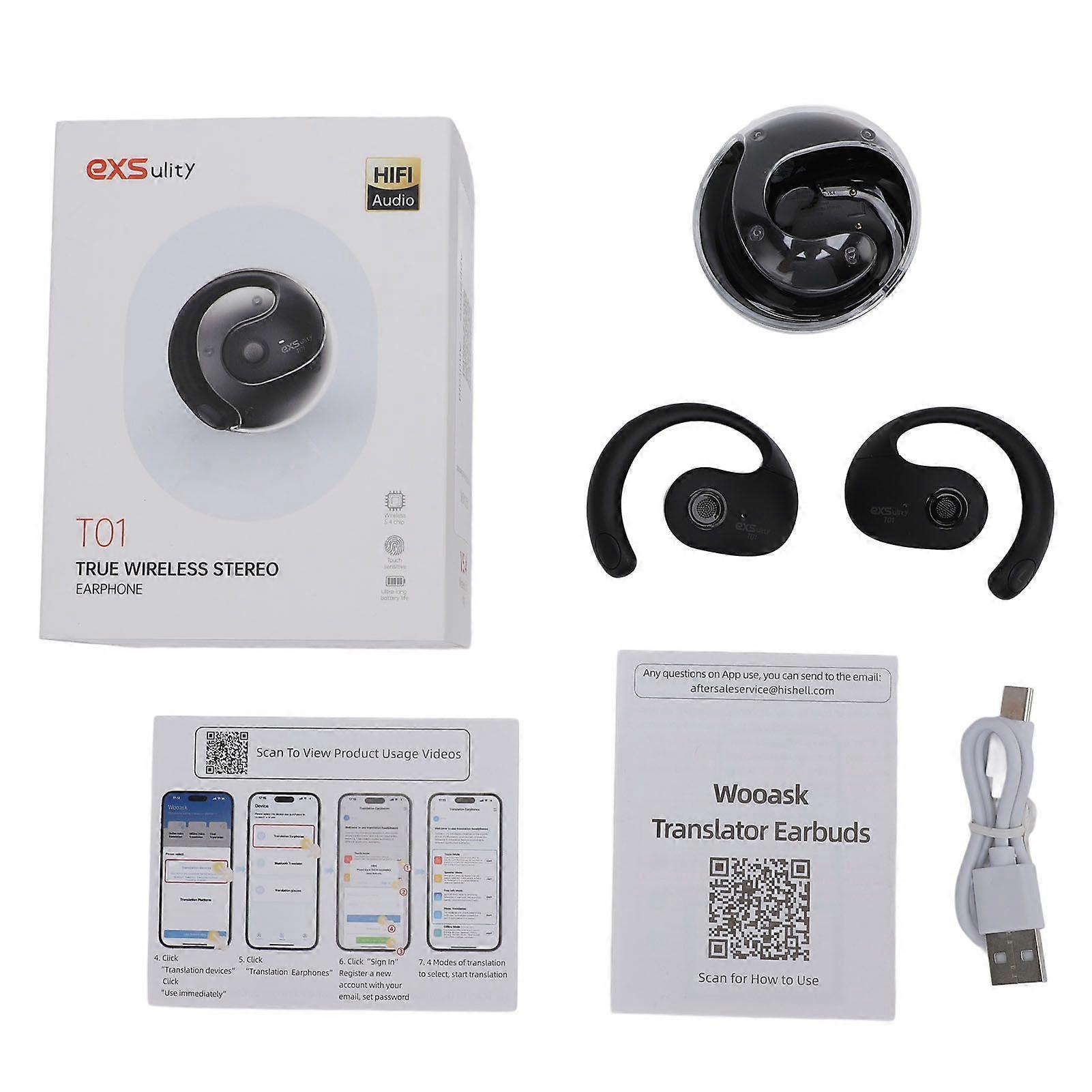 Language Translator Earbuds Bluetooth Wireless Earbuds Translation Device for Music Calls