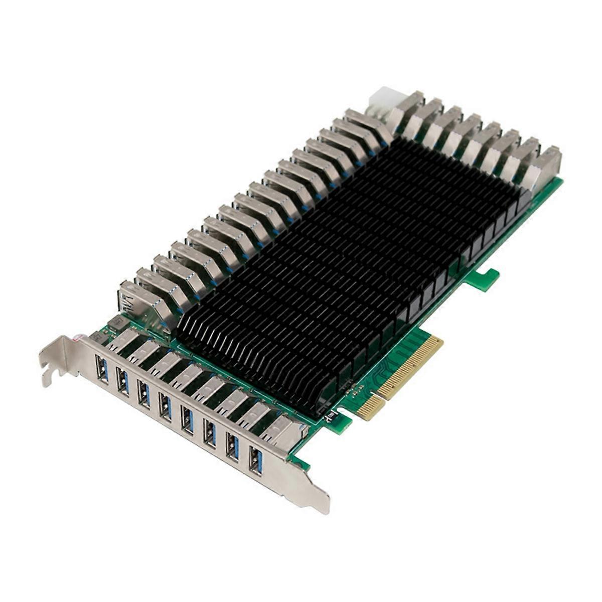 ST6101 USB 3.0 PCIe Adapter Card 5Gbps 8CH 32Port PCIe2.1 X8 Compatible with Desktops 6Pin 160GT/S