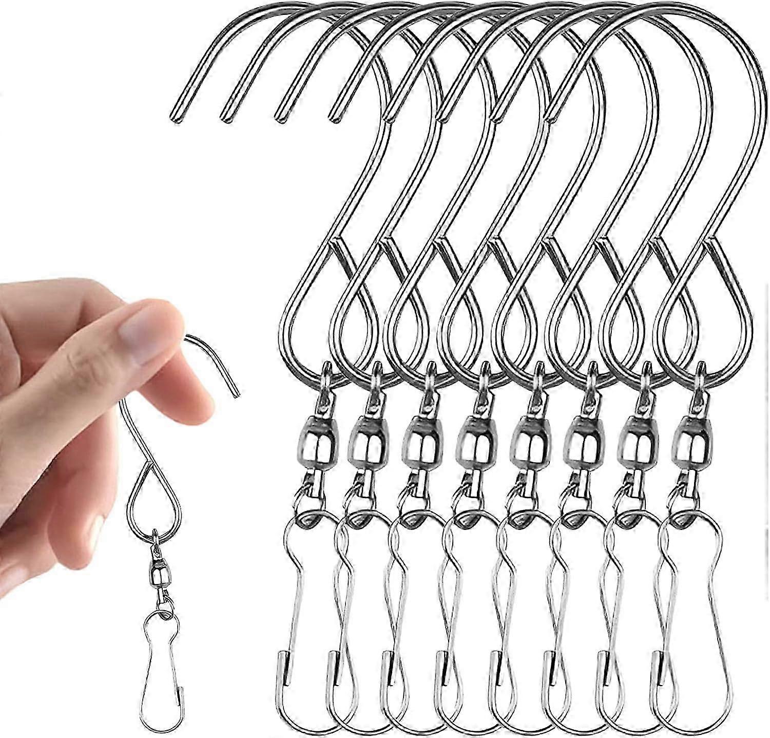 8 Pcs Rotating S-shaped Hook Rotating Hook Clips Garden Hooks Windp...