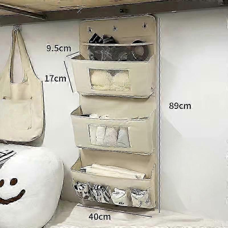 Wall Mounted Multi-Layer Fabric Hanging Storage Bag, Dormitory Door Organizer
