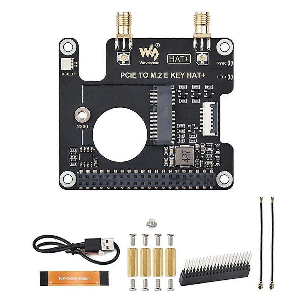PCIe auf M.2 E KEY Adapterplatine HAT+ für 5 Netzwerkkarten Erweiterungskarte unterstützt USB/Bluetooth