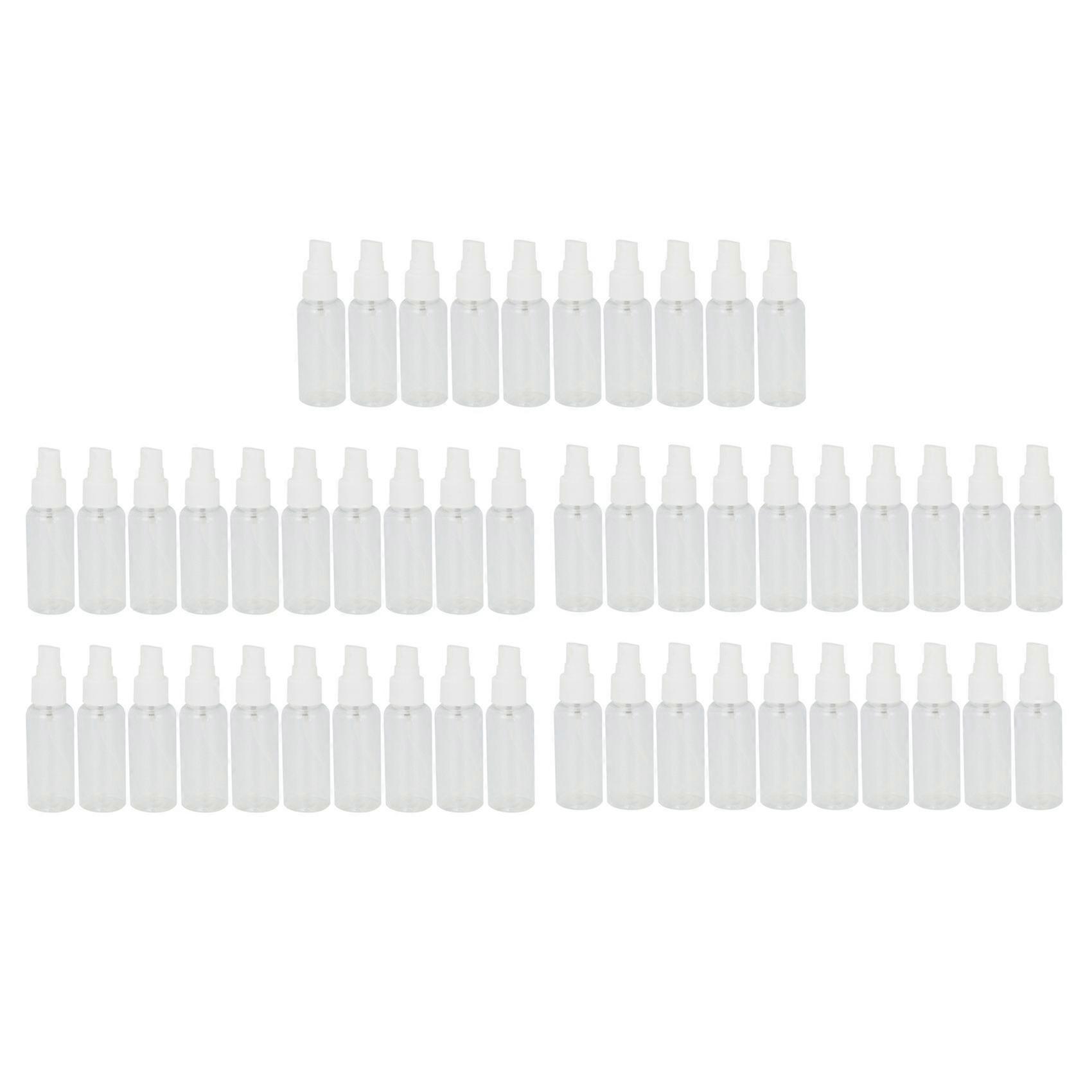 50 Pieces 50Ml Spray Bottles Plastic Empty Refillable Atomiser Transparent