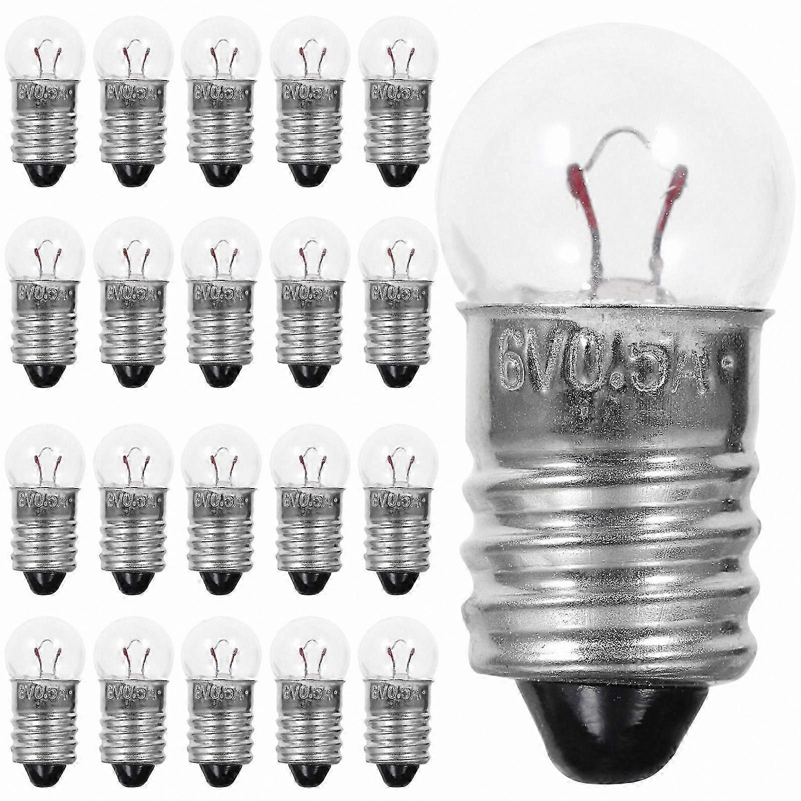 50 Pack E10 Mini Round Bulbs, 6 Volt for Science Projects & DIY Crafting Needs