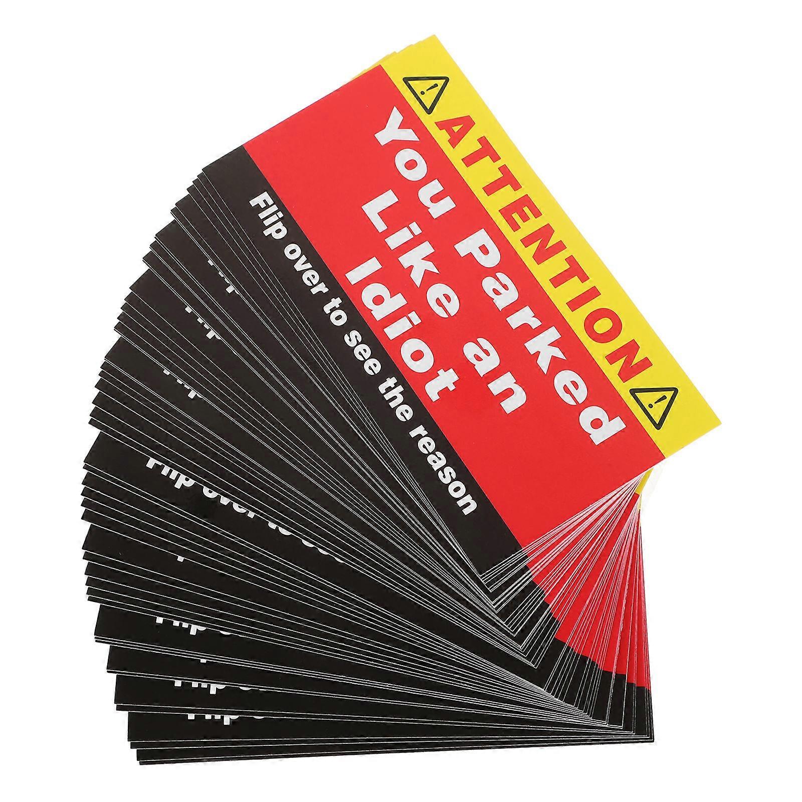 Warning Card Label Bad Parking Paper Card for Warning 100Pcs