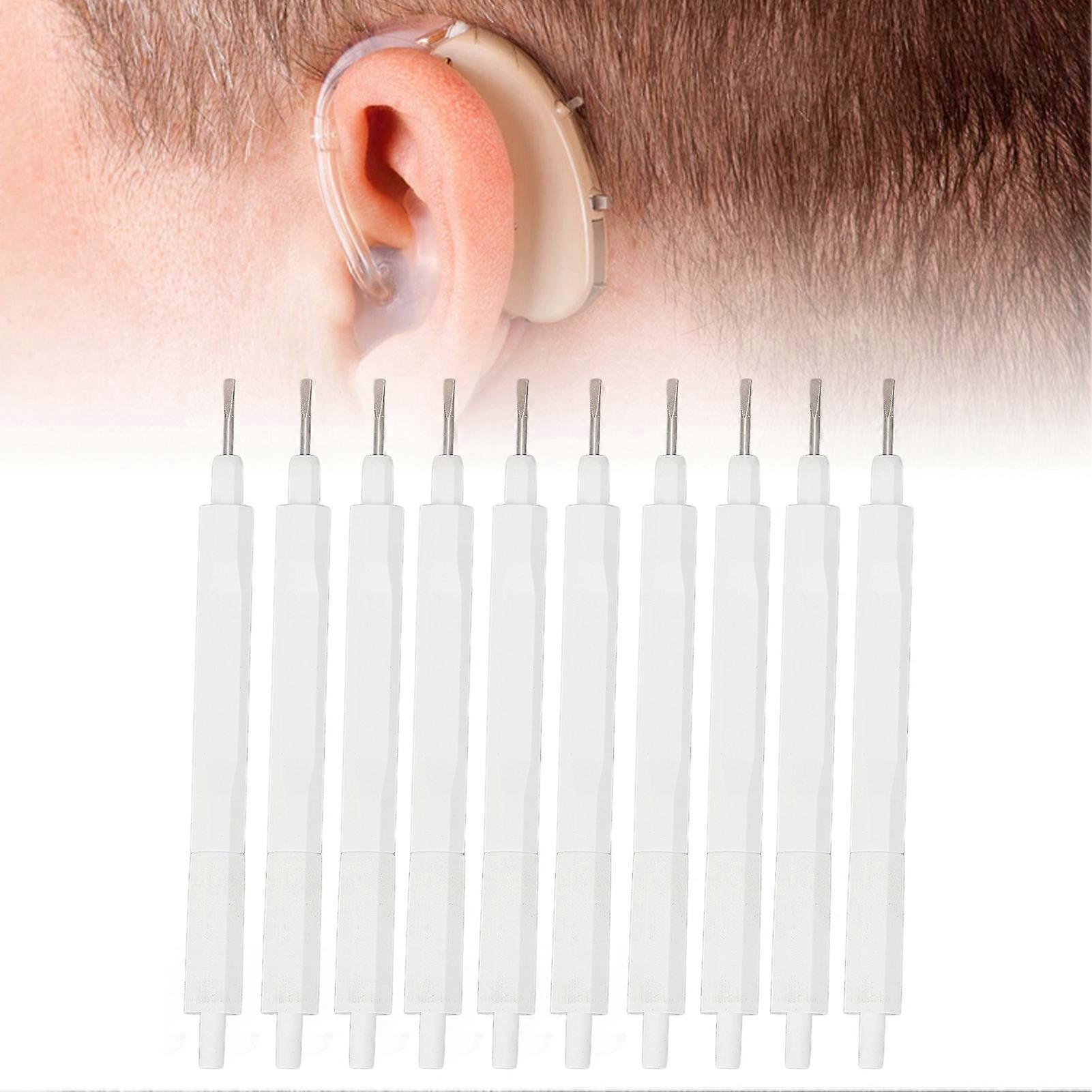 10Pcs White Multifunctional Hearing Aid Cleaning Tool Set 20g