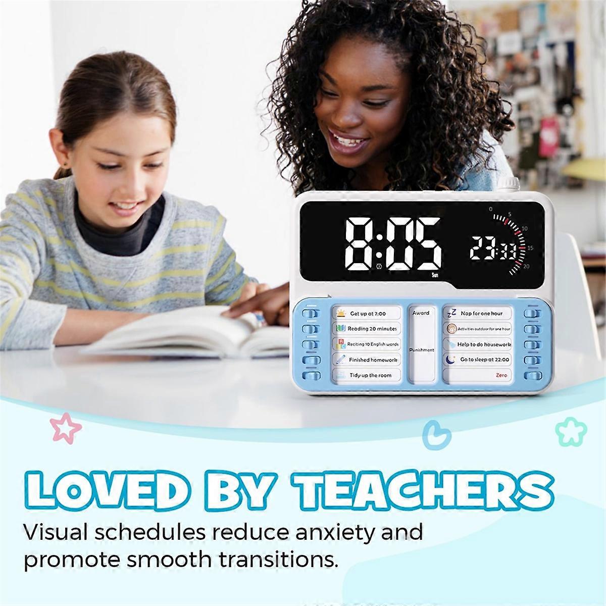 Visual Timer for Kids - Autism & ADHD Time Management Tool with Digital Alarm,Task Chart Planning Bo