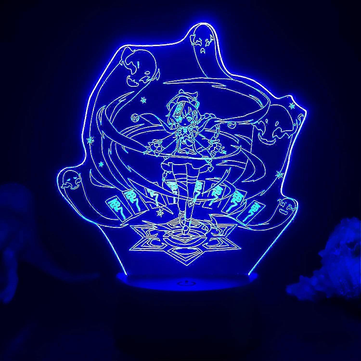 Night Lights Keqing Figure Anime Game 3D LED Table Lamp for Bedroom Decor Led Light