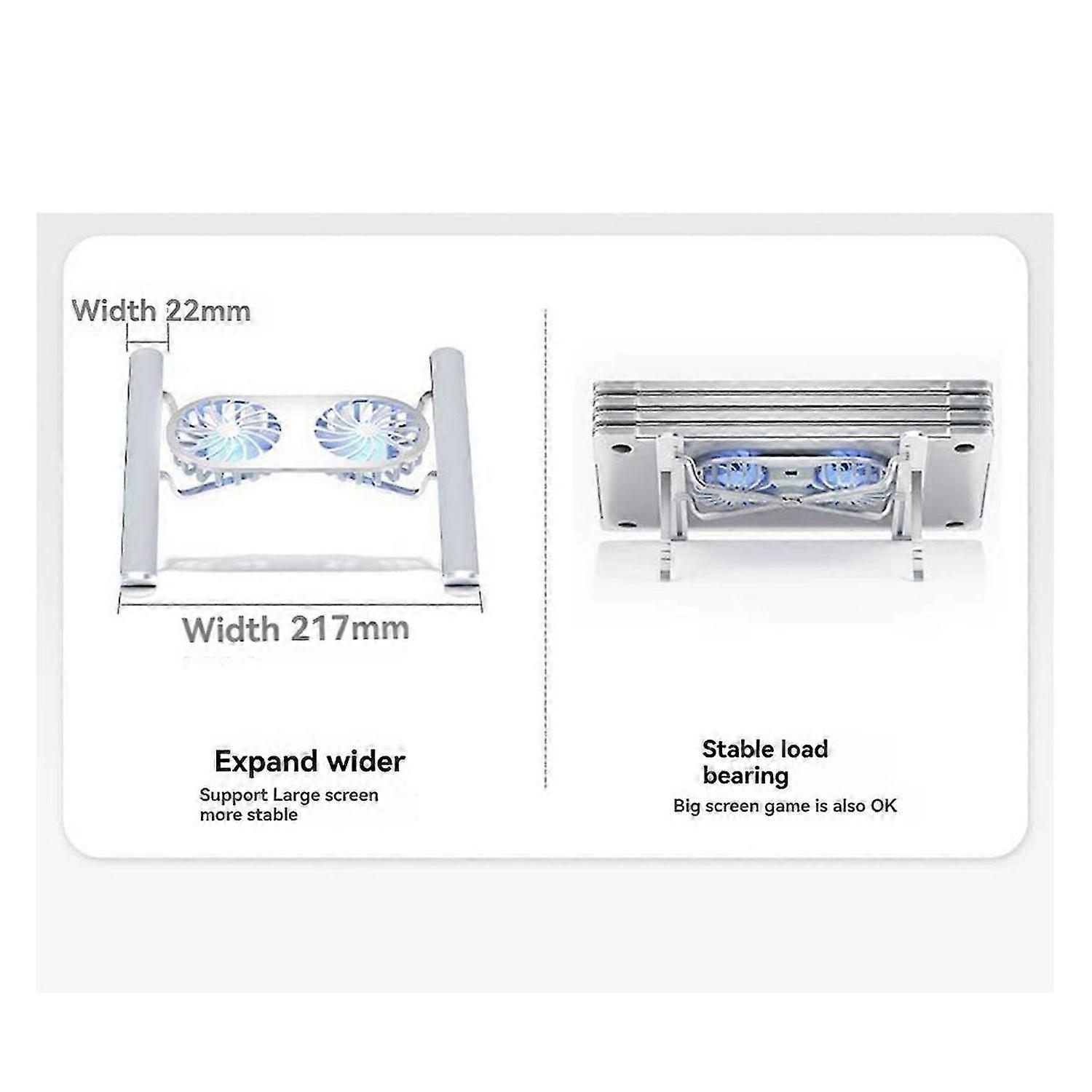 Foldable Laptop Stand with Cooling Fan, Cooler Pad C Gray