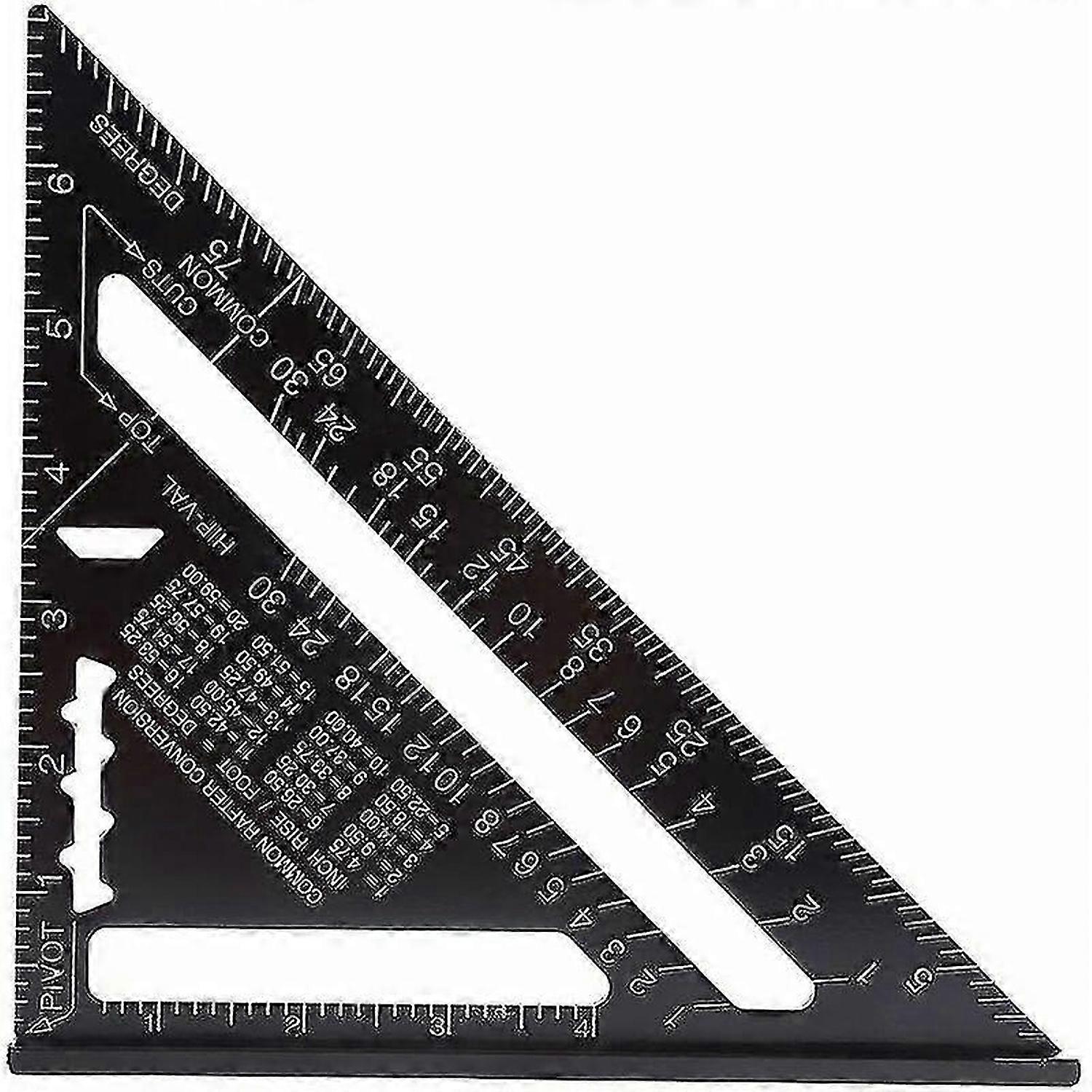 KINZON 7 pouces mtrique/impriale querre d'aluminium outil Triangle Rgle rapporteur d'Angle haute prcision mesure outils avec finition oxyde Noir pour