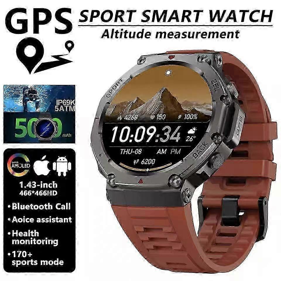 Waterproof GPS Smart Watch for Men with Voice Assistant and Wireless Call for Android and IOS, Outdoor Sports
