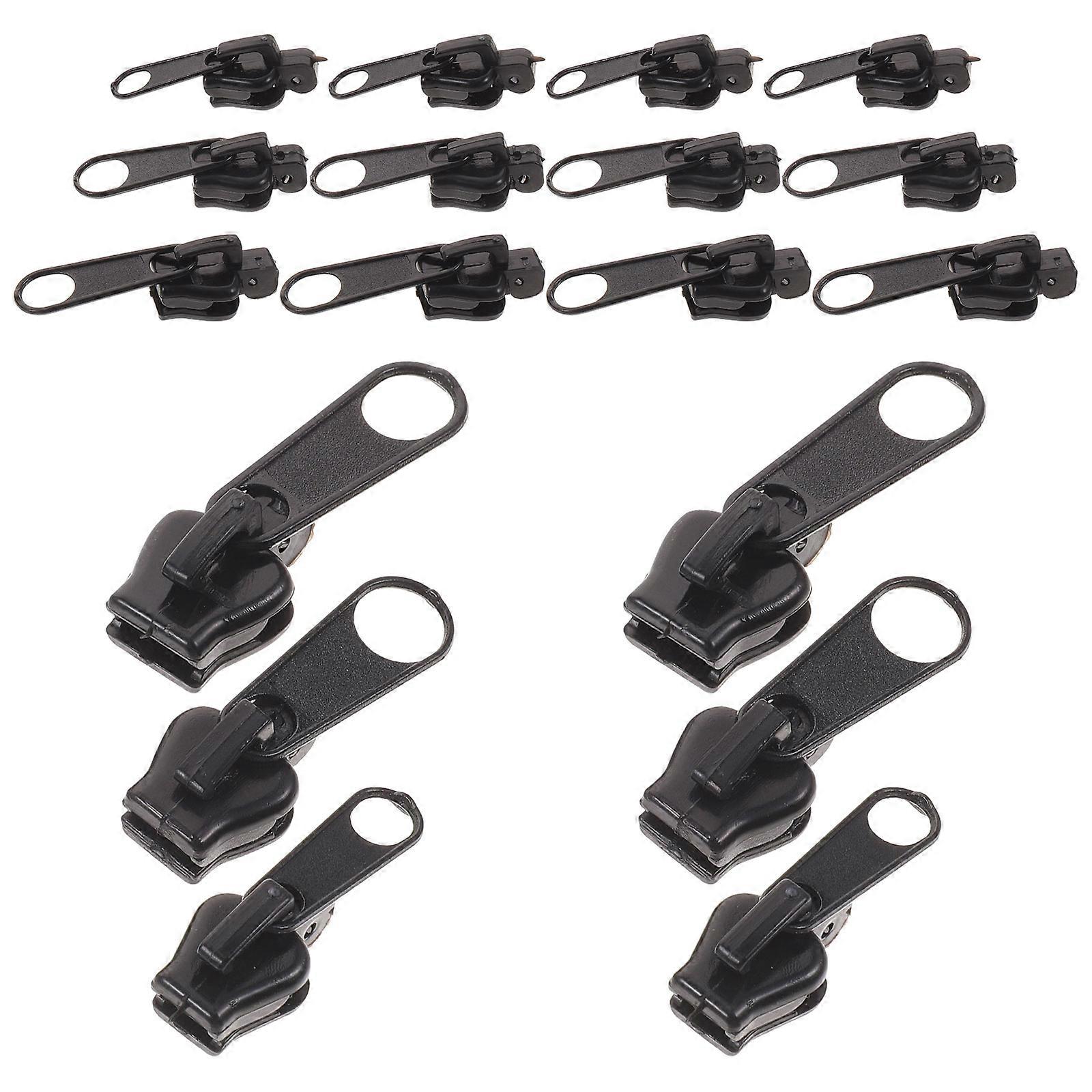 Zipper Slider Replacement Kit Plastic Zipper Sliders for DIY Use 18Pcs
