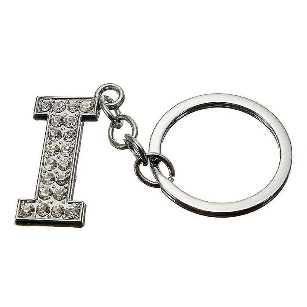 Silver Letter Keychain with Rhinestones for Keys Holding 2Pcs Stylish Metal
