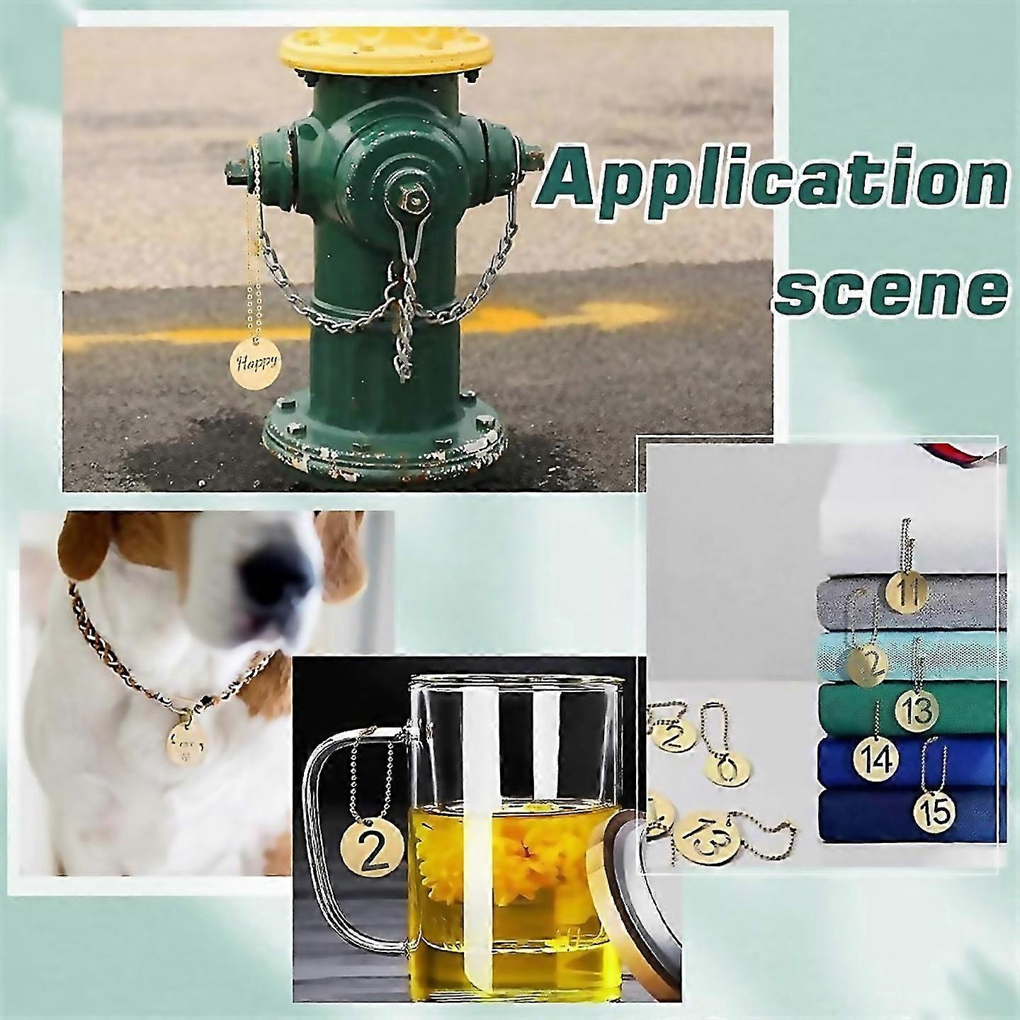 For 50pcs 1inch Round Brass Tags With 50pcs 24mm Ball Chains