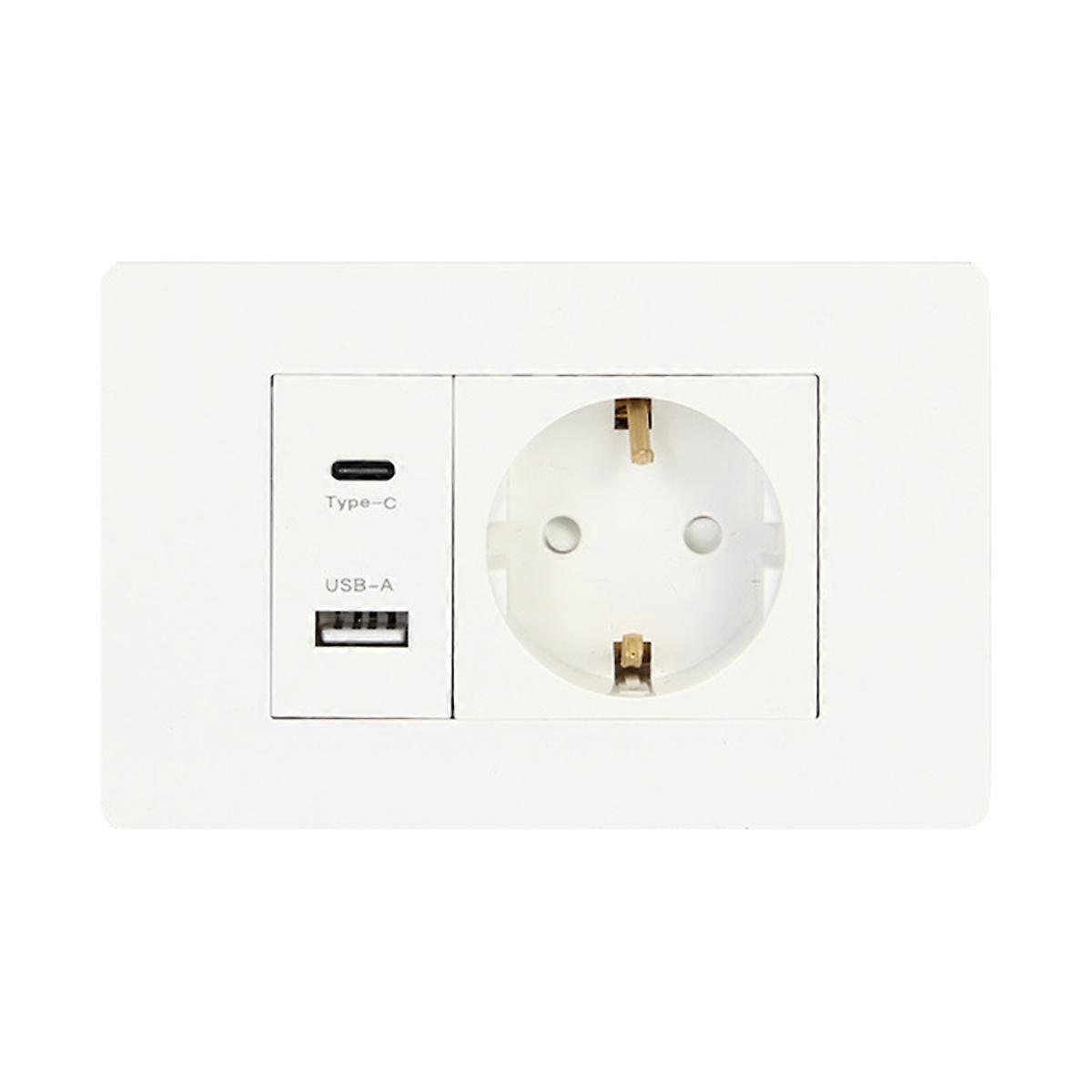 Standard Socket Wall Power Socket USB+TYPE-C+EURO Socket EU Plug