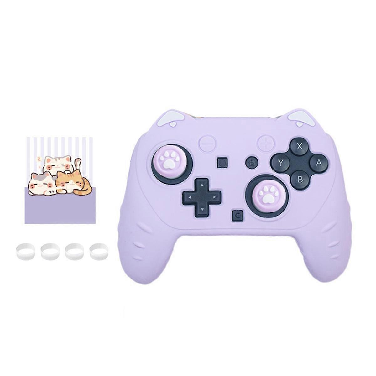Cat Silicone Case for Switch 2 Pro Soft Shell Gamepad Skin Thumb Stick Grip Caps Protective Cover