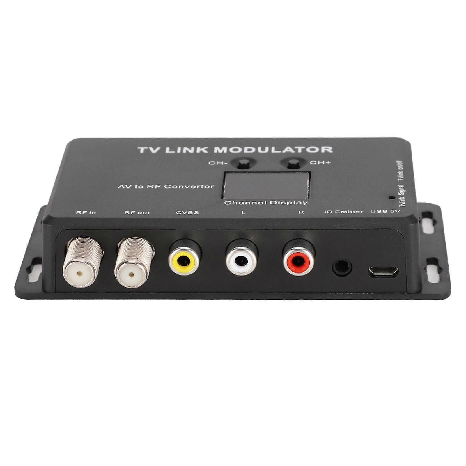 TM70 UHF TV LINK Modulator AV to RF Converter IR Extender with Channel Display