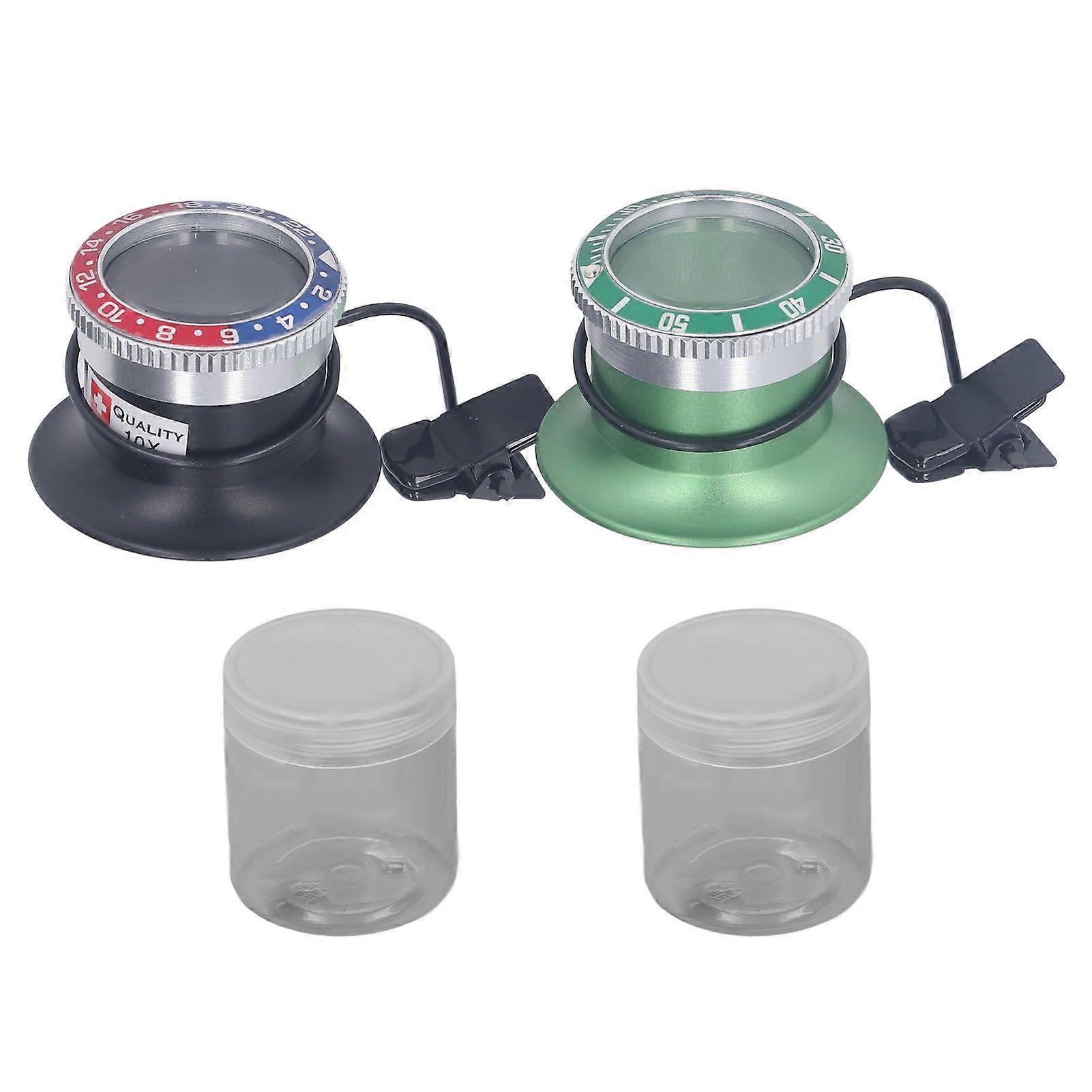 2Pcs Clip On Eyeglass Magnifier Mini Hands Free HD Magnifying Lens Tool for Watch Repair 10X