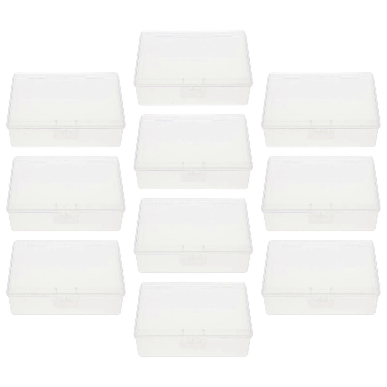 10Pcs Household Battery Cases Multi-function Business Card Boxes Convenient Clear Boxes