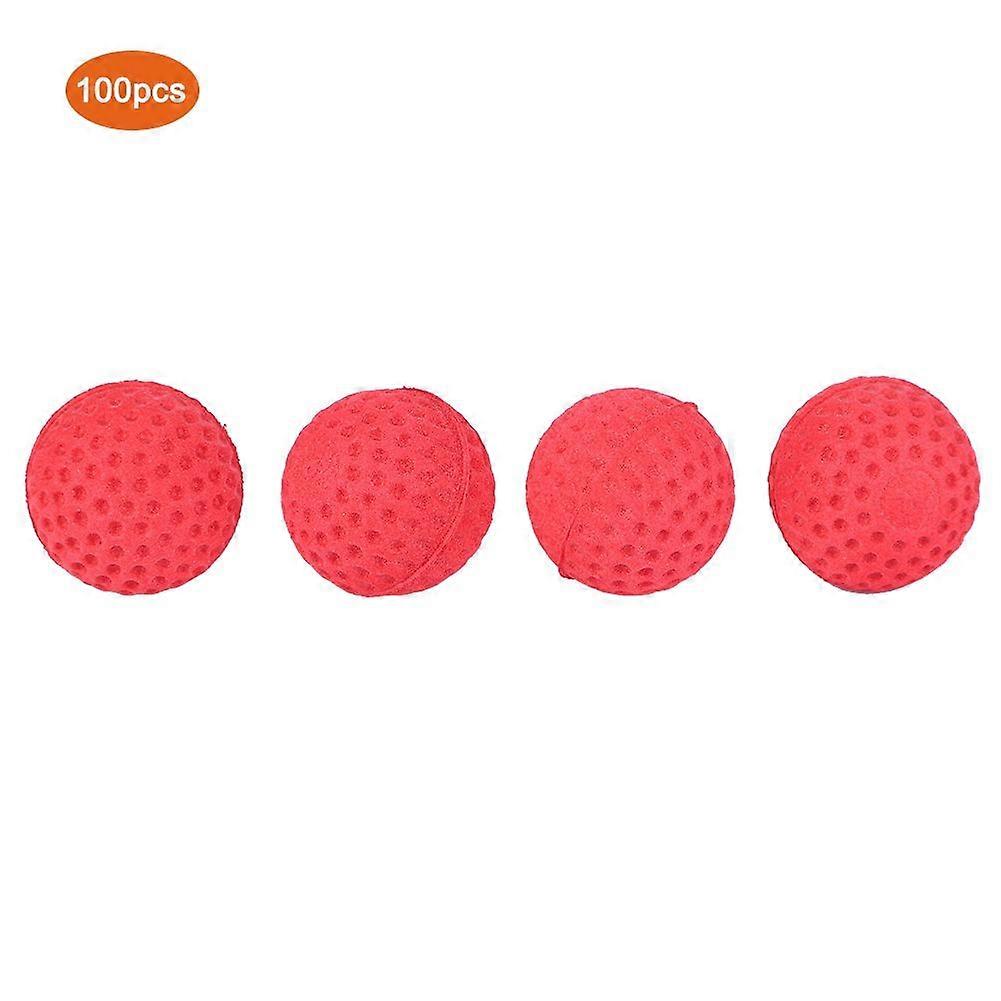 100PCS/ Pack Universal EVA Soft Round Refilled Bullets Ball for Rival Toy Gun (Red)