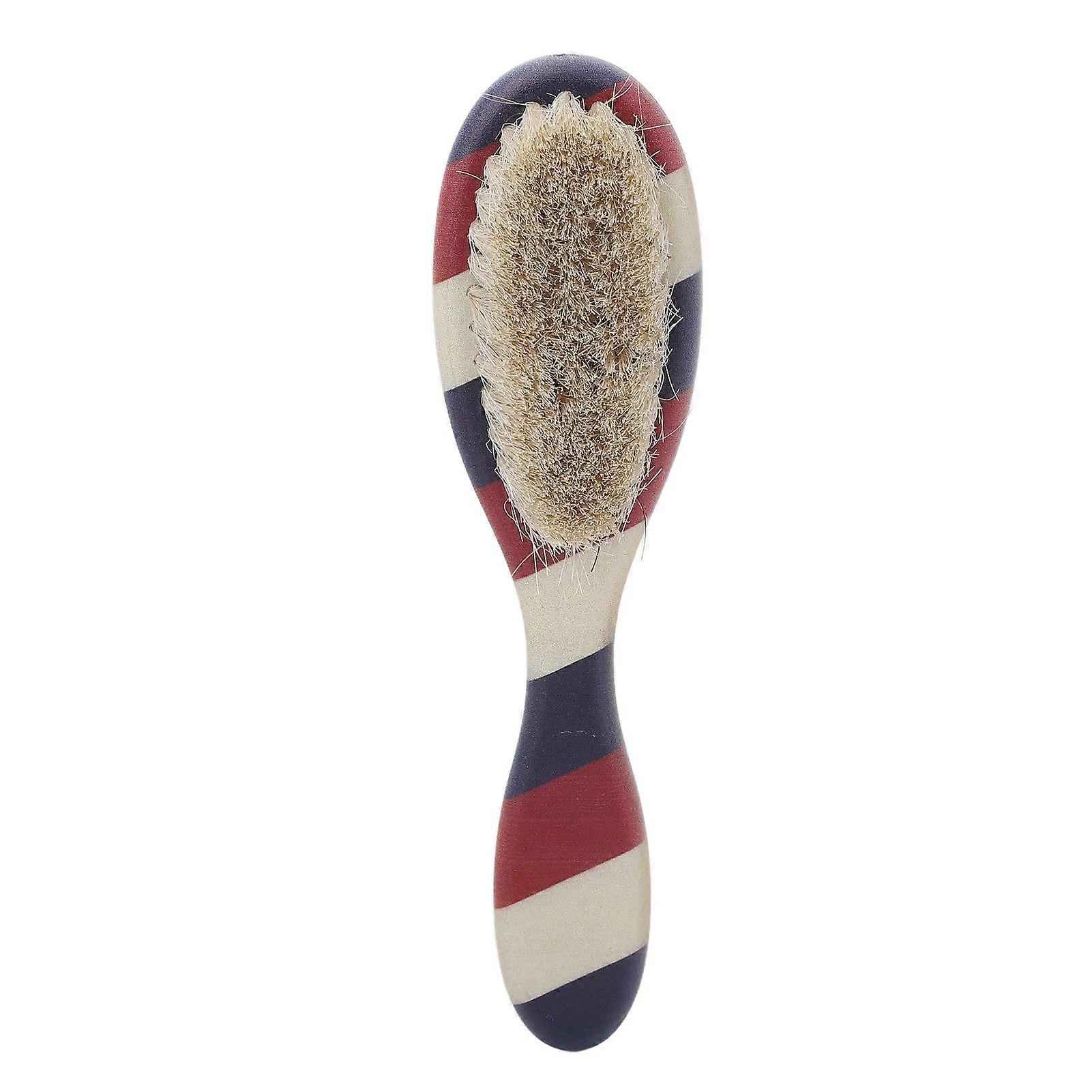 Men Barber Beard Brush Beard Styling Striped Handle Portable Soft Cleaning Brush Beard Brush