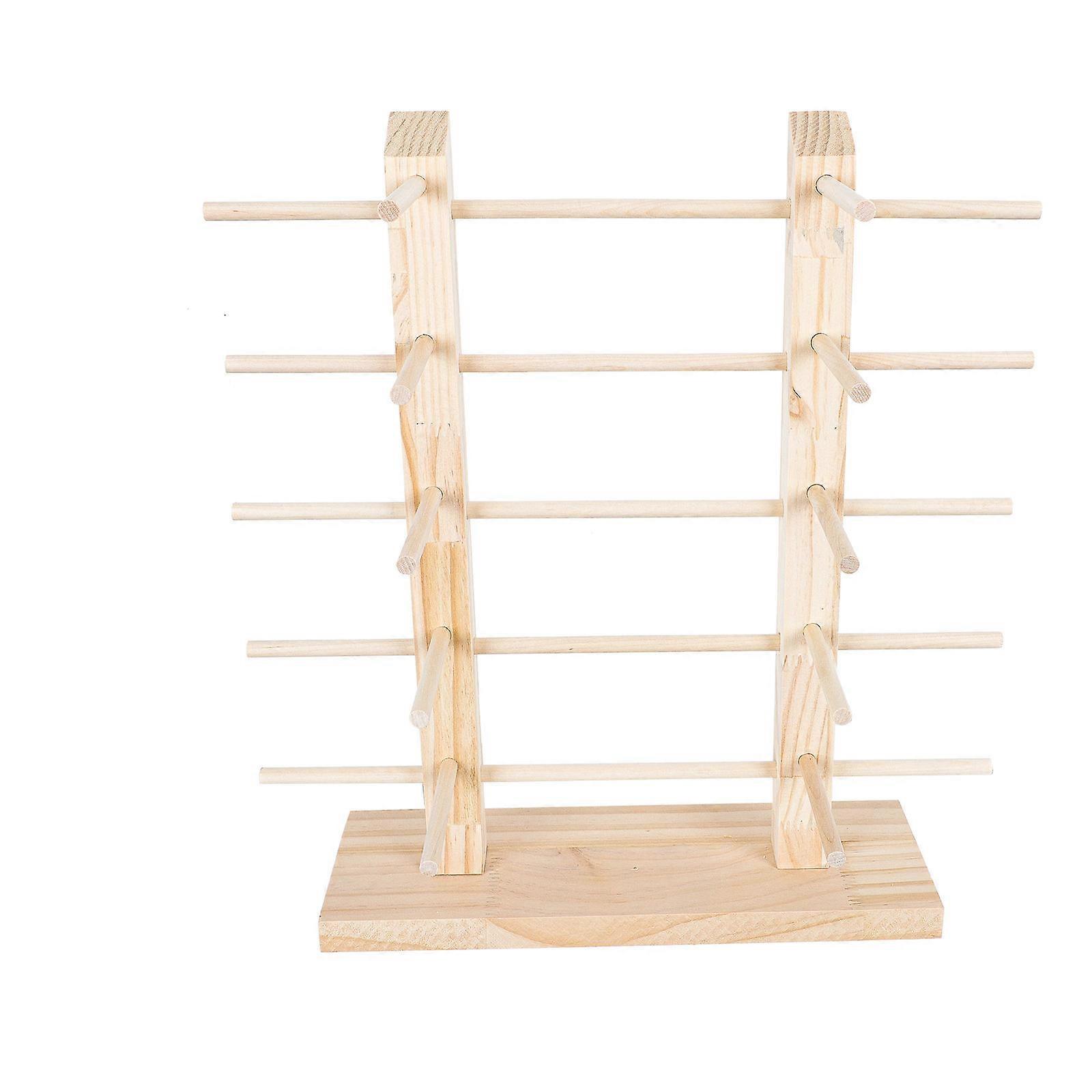 Wooden Eyeglasses Rack for Storage Use 2Pcs Beige Desktop Glasses Organizer
