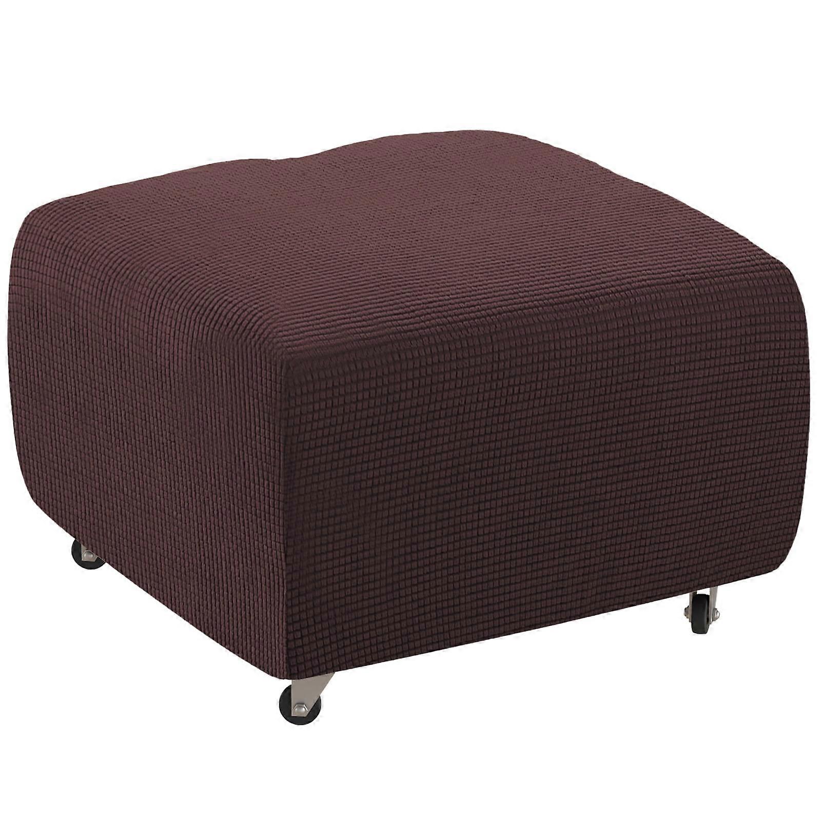 Toorise Rectangular Ottoman Slipcover - Wear-Resistant, Breathable, Full Protection with Non-Slip Elastic Bottom
