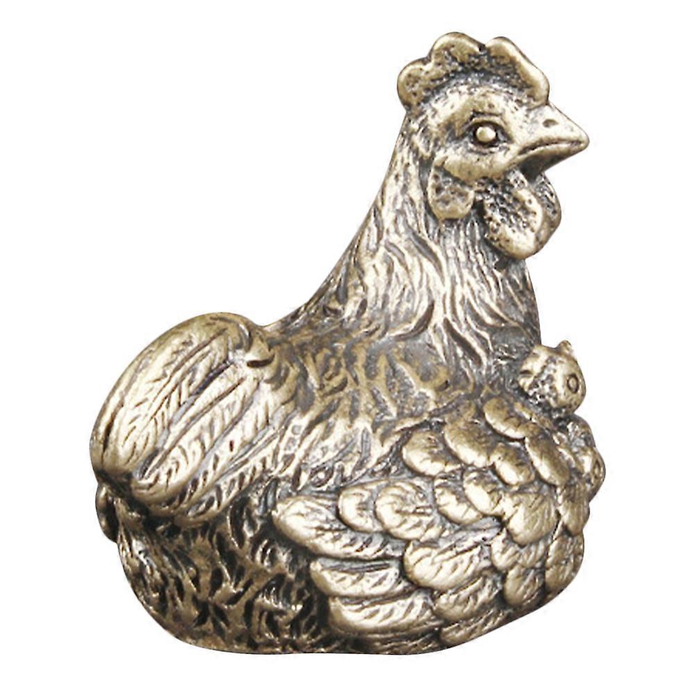 Realistic Hen Shaped Sculpture Ornament For Festival Collection Display 2Pcs