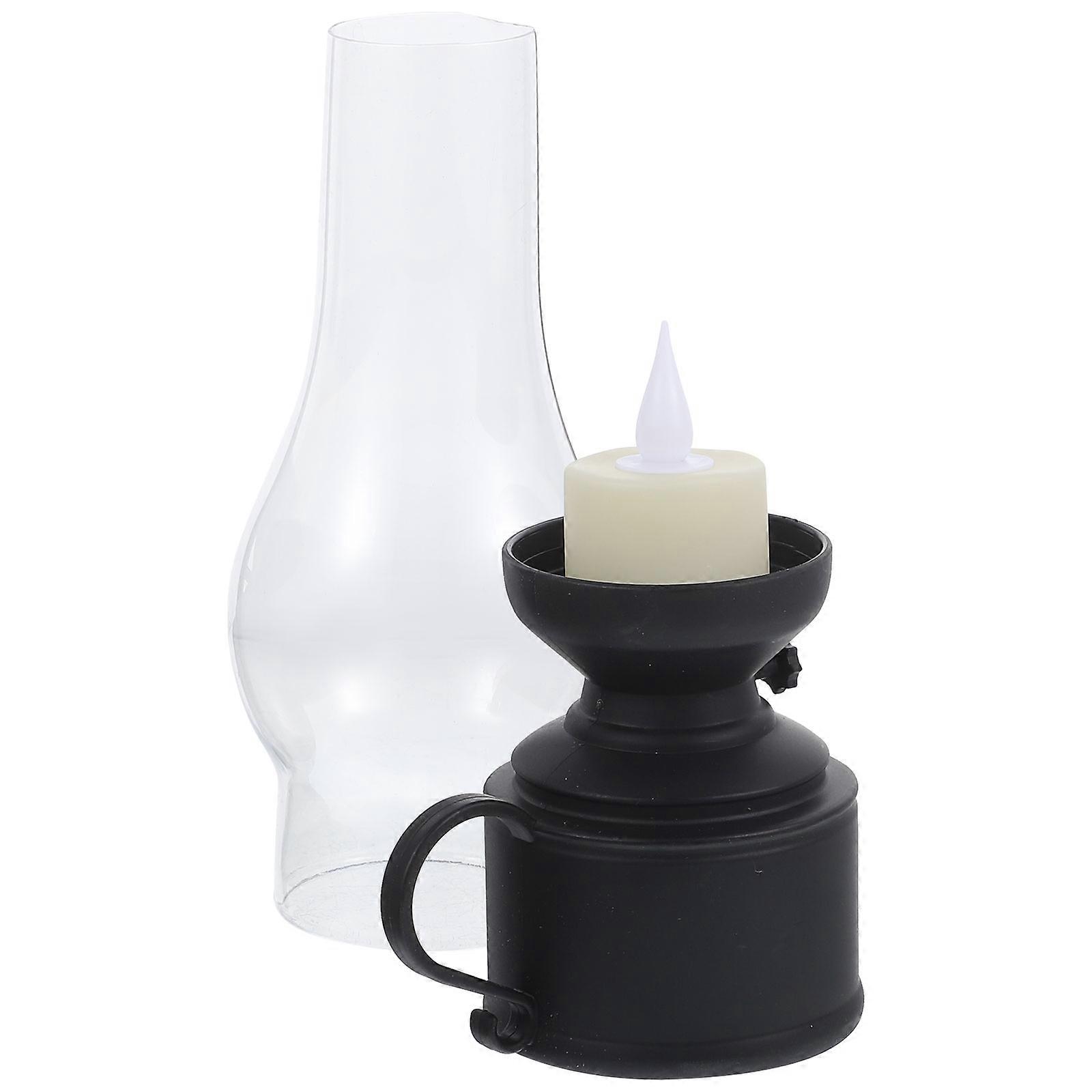 LED Candle Light for Table Decor 5Pcs Black Plastic Lantern Set