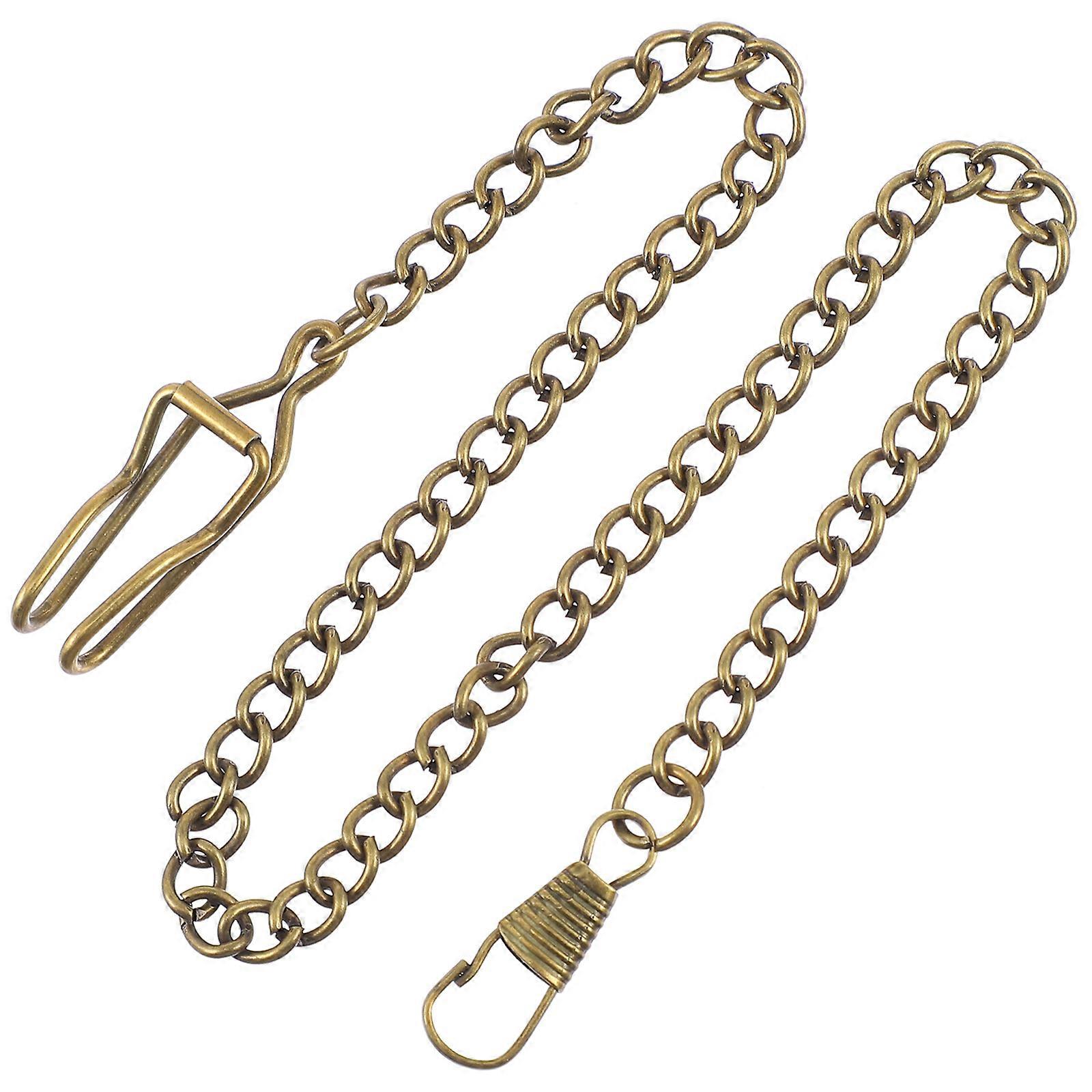 Golden Alloy Pocket Watch Chains for Decoration 3Pcs Practical Buckle Chains
