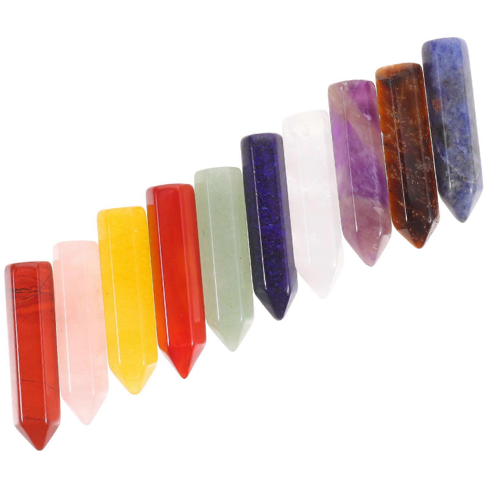 Decorative Purple Crystal Pillar Decoration for Bedroom 10Pcs Set