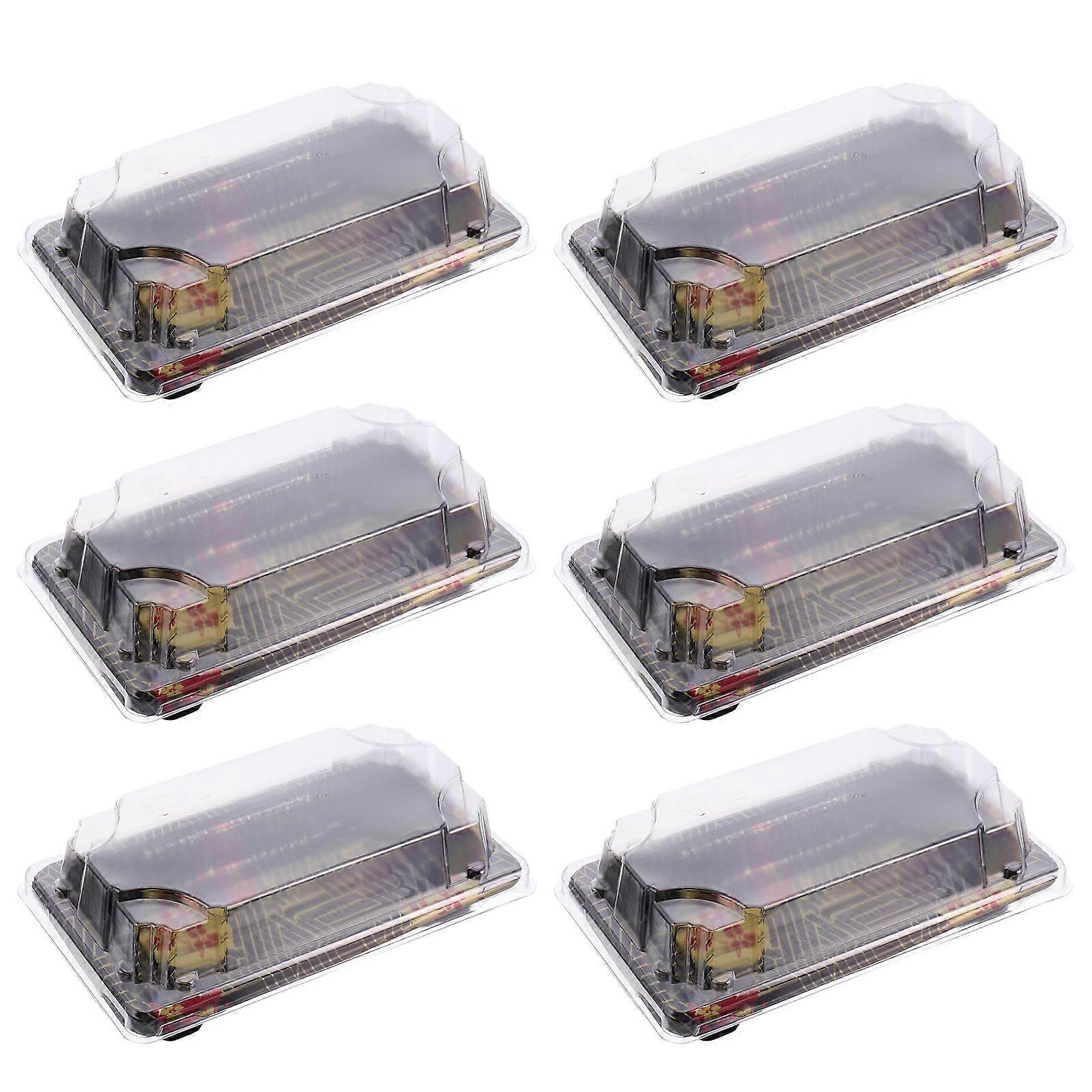 Boxes With Lids Sushi Container Work 50Pcs 14.5X8.5X4.5CM Rectangular Transparent
