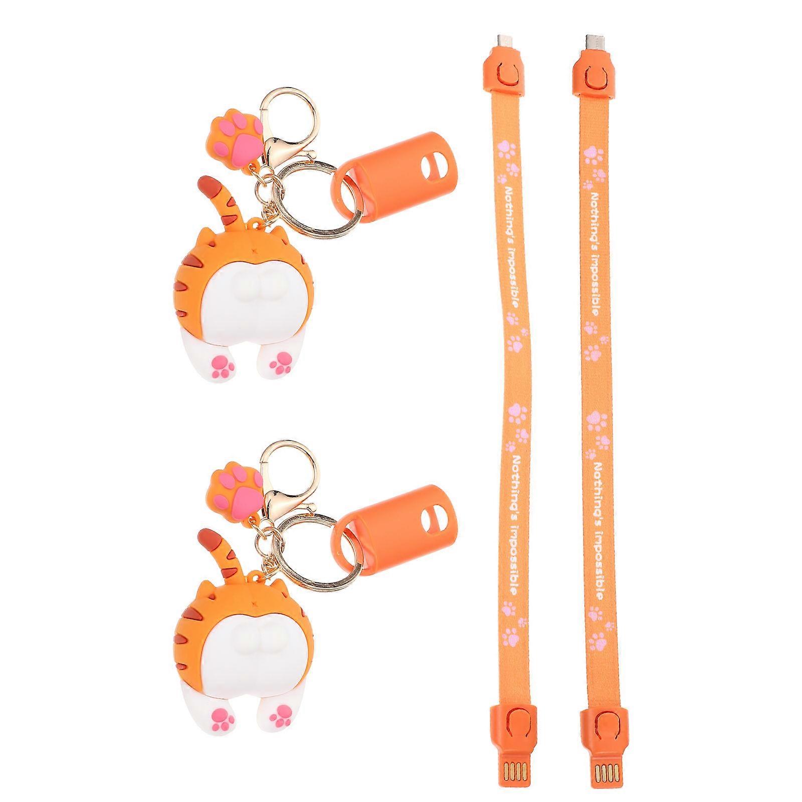 Creative Charging Cable Key Chain Set 2Pcs for Mobile Phone Charging