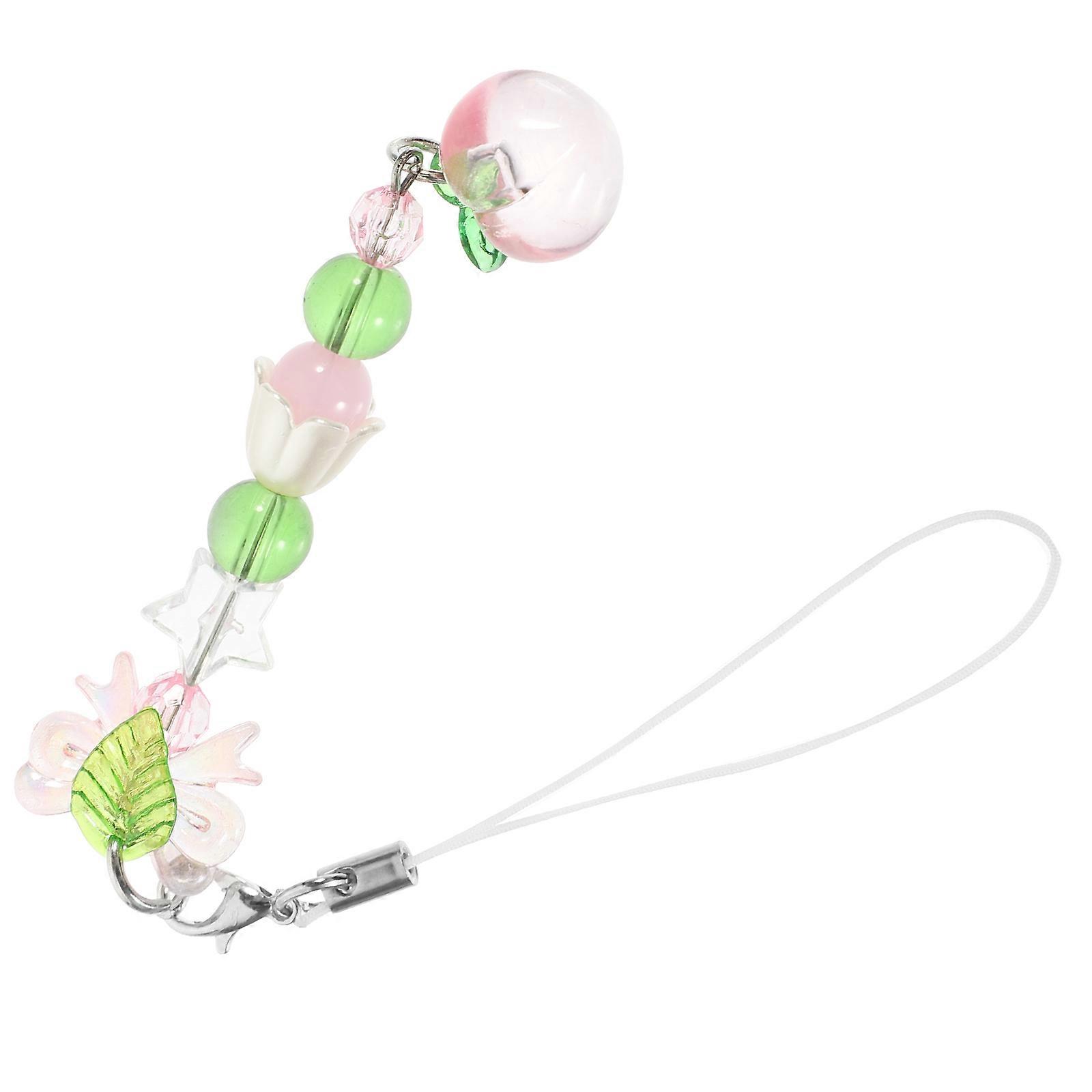 Phone Charm Kawaii Beaded Chain for Cell Phone with 4Pcs Assorted Colors