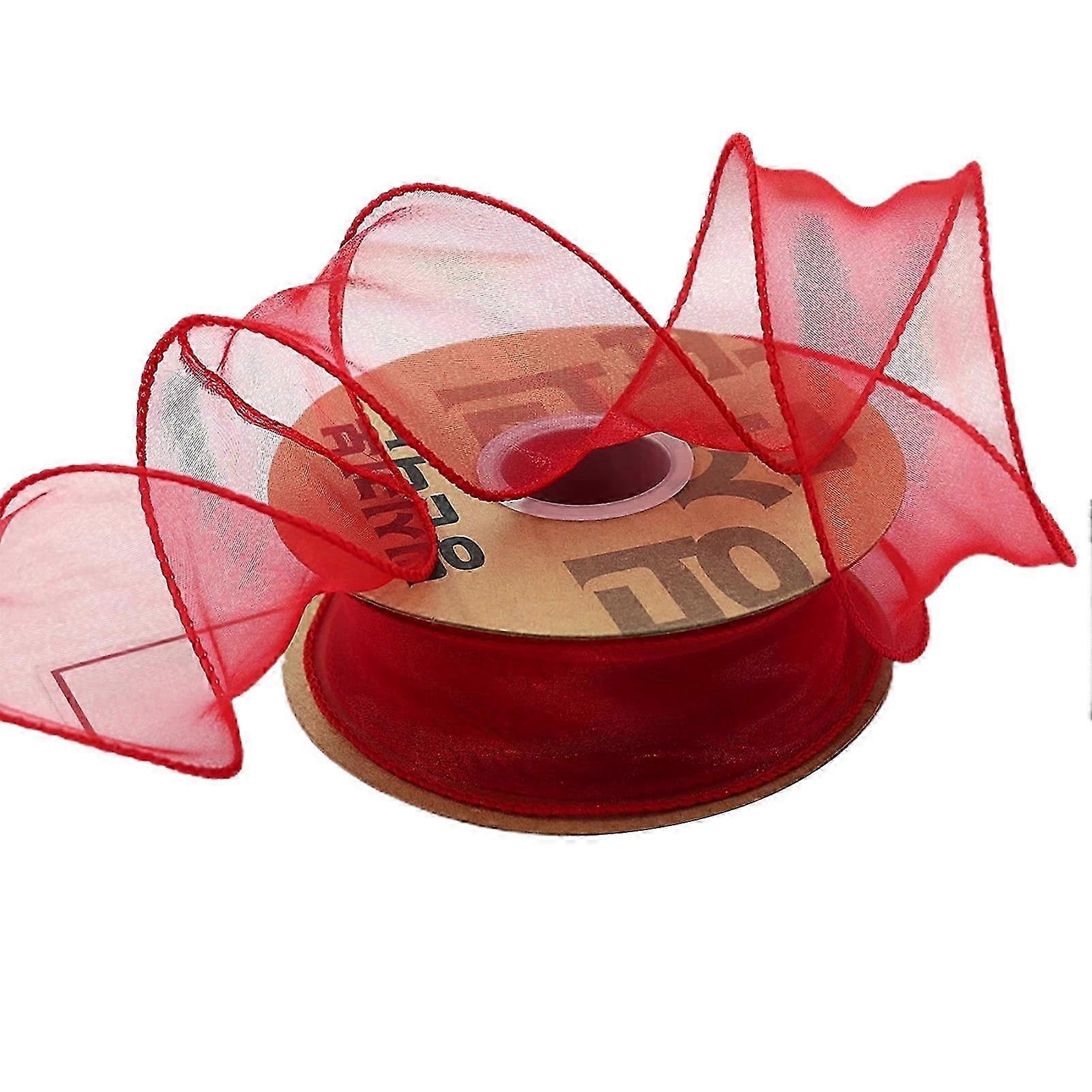 Yoone 1 Roll Organza Ribbon Wavy Beautiful 2 Yard Multi-functional Transparent Chiffon Mesh Ribbon Holiday Supplies 2025