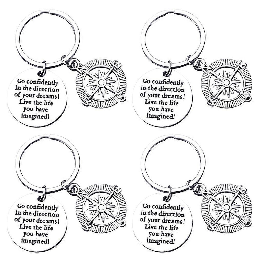 Small Gift Graduation Keychains for Decoration 8Pcs Silver Key Holder