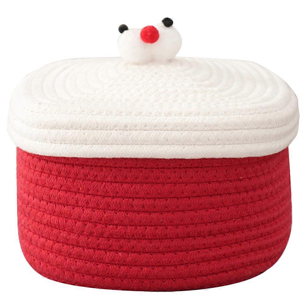 Toy Storage Basket with Lid Cotton Rope for Home Use 3Pcs Desktop Organizer