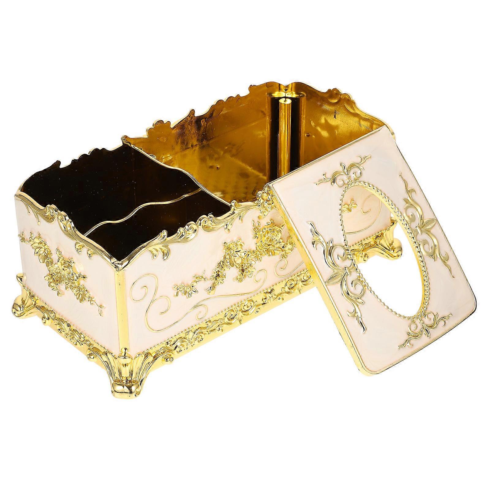 Multifunction Tissue Storage Box Acrylic Holder for Storage 3Pcs White